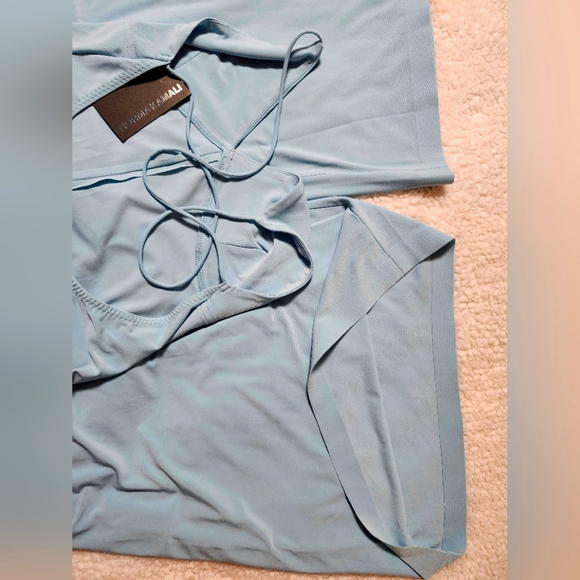 NWT Norma Kamali x REVOLVE Low Back Slip Jumpsuit in Powder Blue Size M - Picture 10 of 13